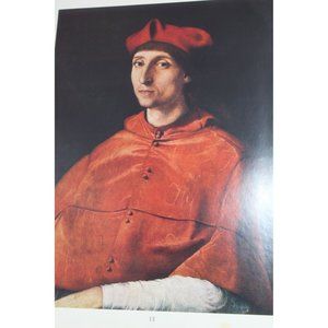 Raphael Print Portrait of a Cardinal Vintage 54637